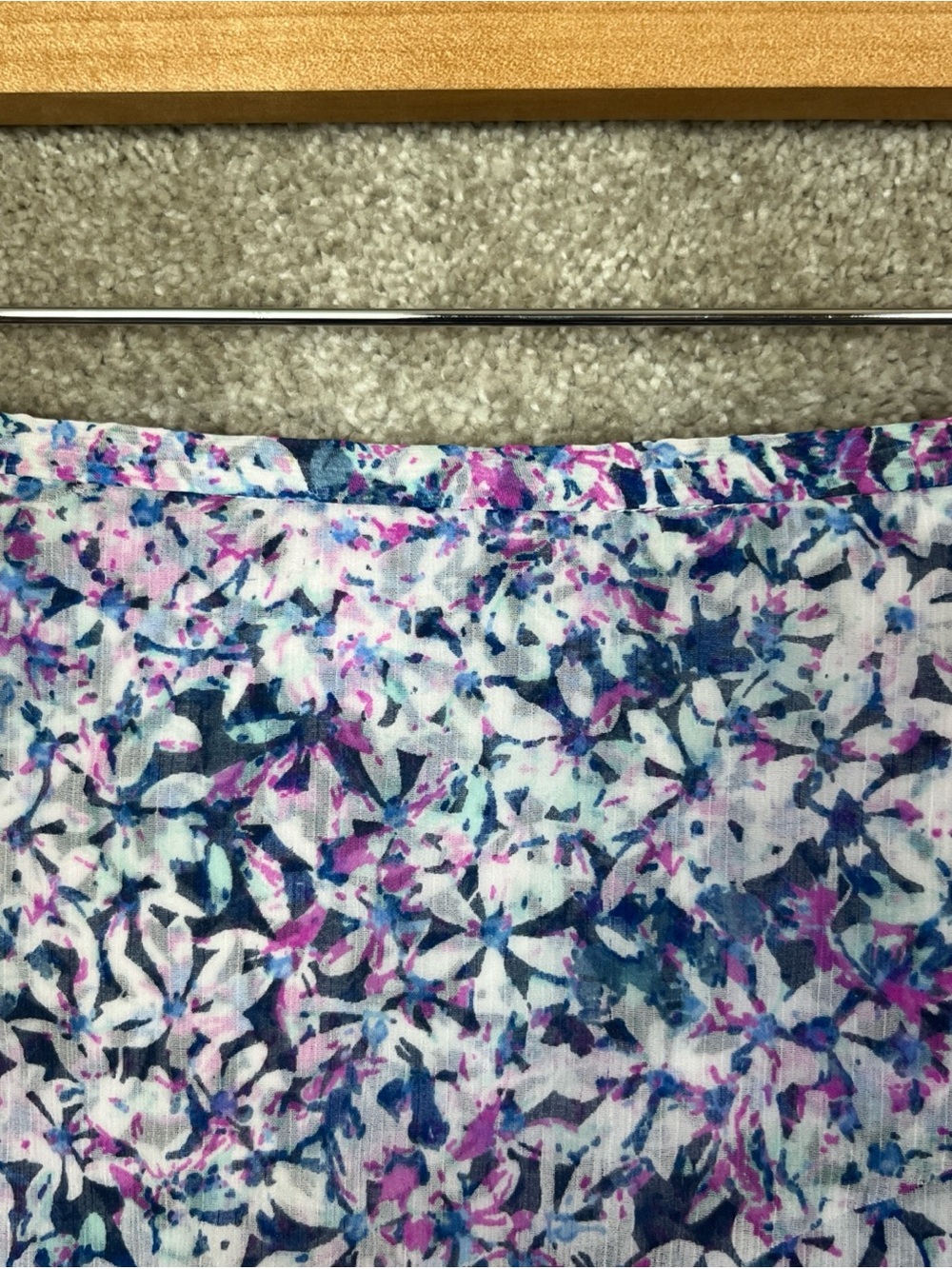 Banana Republic Skirt Womens 14 Blue Floral Pleated Sheer Lined Side Zip- 5139 - Picture 2 of 11